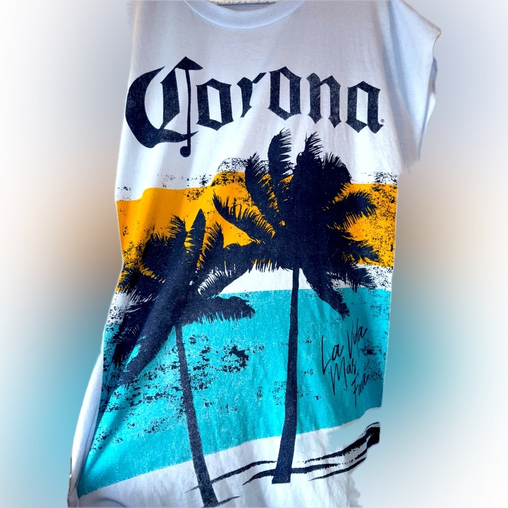 Rare drummers tee by Klaus & Corona beer sleeveless unisex oversized xl … - Picture 2 of 5